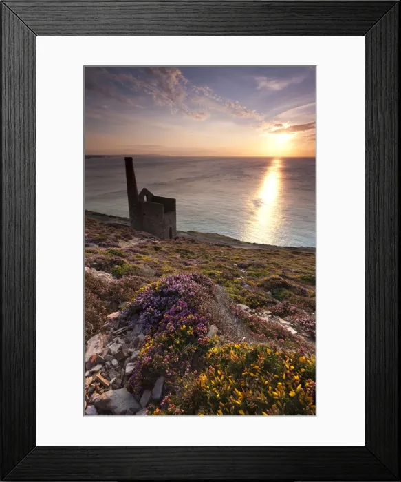 Framed Print : Cornish sunset, St Agnes, Cornwall, England. Summer Framed Print : Cornish sunset, St Agnes, Cornwall, England. Summer