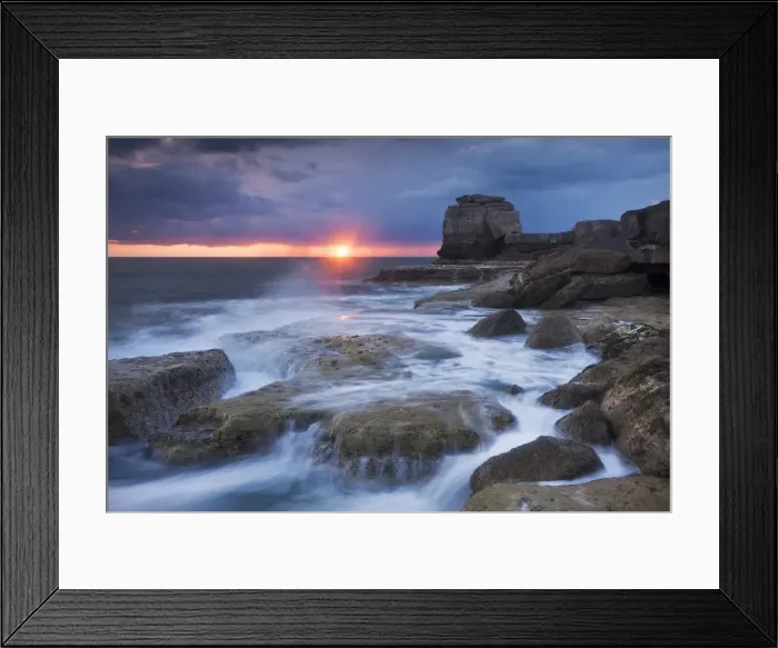 Framed Print : Waves break over the rocky shoreline of Portland Bill, Isle of Portland, Dorset, England Framed Print : Waves break over the rocky shoreline of Portland Bill, Isle of Portland, Dorset, England