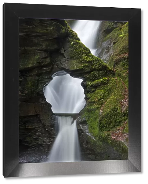 St Nectans Kieve waterfall in St Nectans Glen, Near Tintagel, Cornwall, England