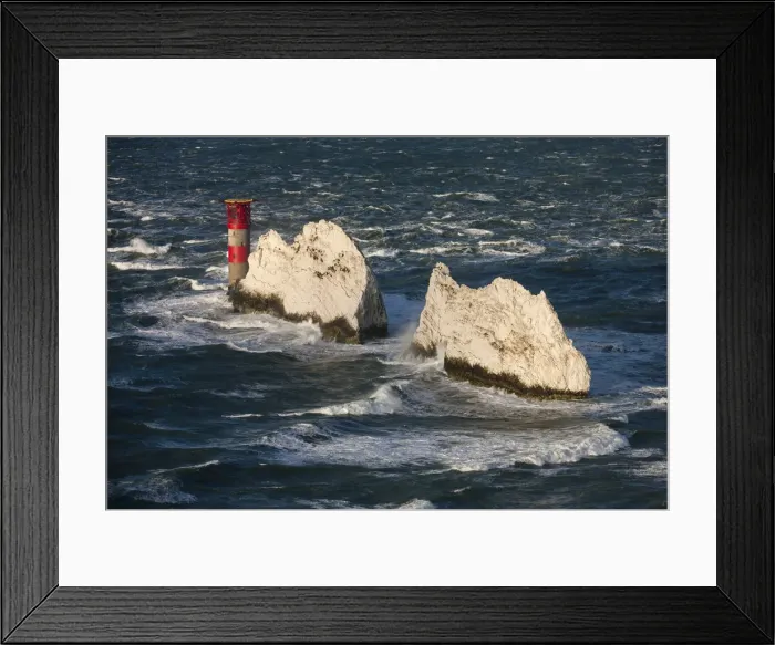 Framed Print : The Needles Lighthouse during stormy weather, Isle of Wight, England. Autumn Framed Print : The Needles Lighthouse during stormy weather, Isle of Wight, England. Autumn