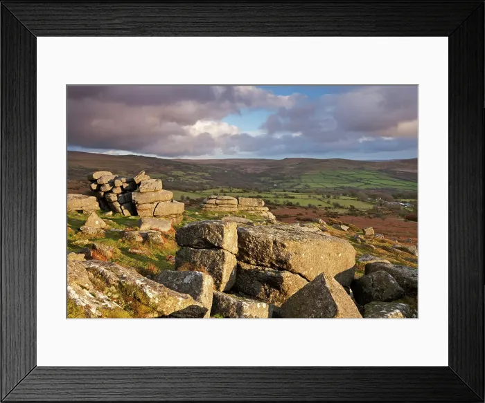 Framed Print : Pew Tor in Dartmoor National Park, Devon, England. Winter Framed Print : Pew Tor in Dartmoor National Park, Devon, England. Winter