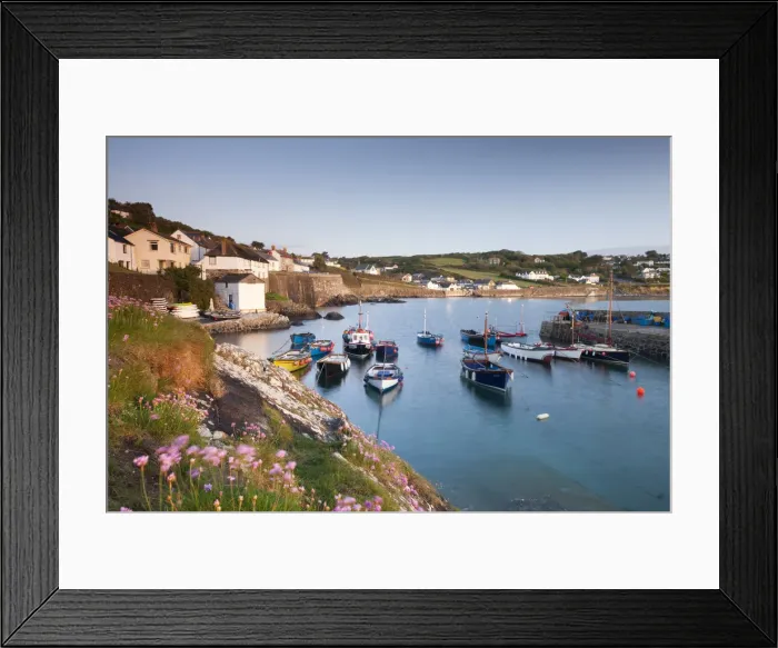 Framed Print : Pretty harbour and fishing boats at Coverack on the Lizard Peninsula, Cornwall, England Framed Print : Pretty harbour and fishing boats at Coverack on the Lizard Peninsula, Cornwall, England