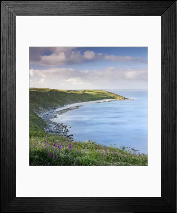Framed Print : Vault Beach and Maenease Point from Penveor Point, The Dodman, Cornwall, England. Spring Framed Print : Vault Beach and Maenease Point from Penveor Point, The Dodman, Cornwall, England. Spring