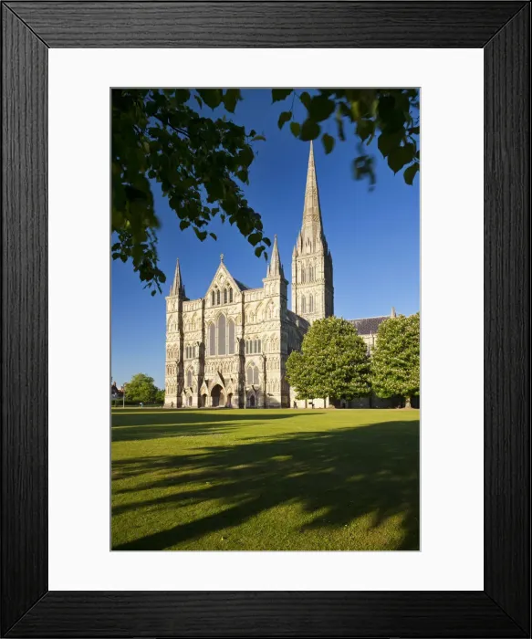 Framed Print : The West Front of Salisbury Cathedral from Cathedral Close, Salisbury, Wiltshire, England Framed Print : The West Front of Salisbury Cathedral from Cathedral Close, Salisbury, Wiltshire, England