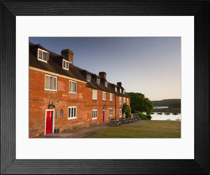Framed Print : Cottages beside the Beaulieu River at Bucklers Hard, New Forest, Hampshire, England Framed Print : Cottages beside the Beaulieu River at Bucklers Hard, New Forest, Hampshire, England