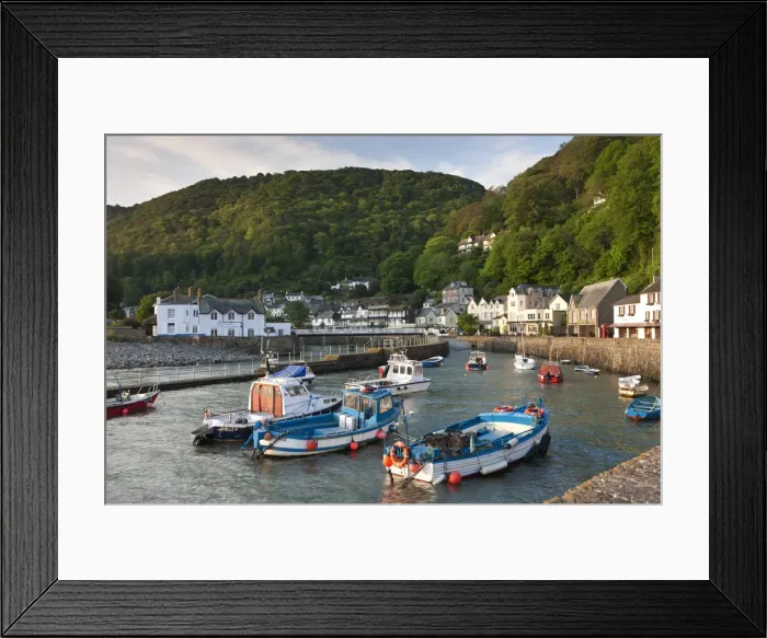 Framed Print : Lynmouth Harbour and boats, Exmoor National Park, Somerset, England Framed Print : Lynmouth Harbour and boats, Exmoor National Park, Somerset, England