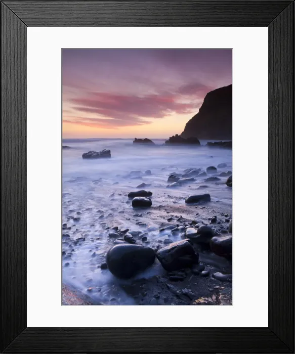 Framed Print : Twilight on the rocky beach at Duckpool on the North Cornish Coastline, Cornwall, England Framed Print : Twilight on the rocky beach at Duckpool on the North Cornish Coastline, Cornwall, England