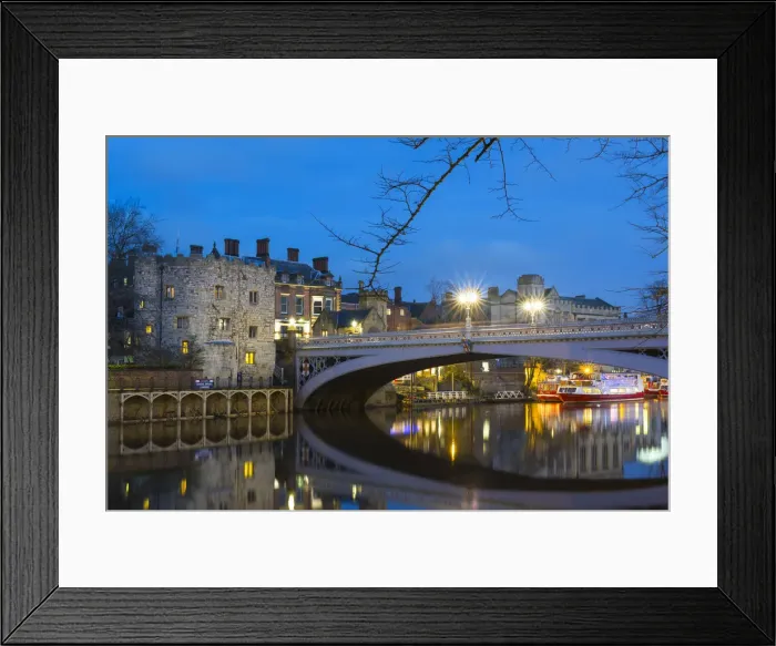 Framed Print : United Kingdom, England, North Yorkshire, York. Kendal Bridge at dusk Framed Print : United Kingdom, England, North Yorkshire, York. Kendal Bridge at dusk