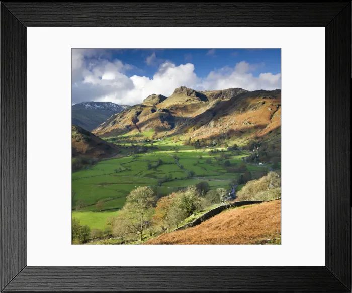 Framed Print : Great Langdale and the Langdale Pikes, Lake District National Park, Cumbria, England Framed Print : Great Langdale and the Langdale Pikes, Lake District National Park, Cumbria, England