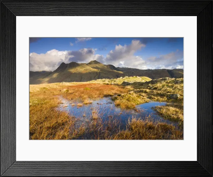 Framed Print : The Langdale Pikes, Lake District National Park, Cumbria, England. Autumn Framed Print : The Langdale Pikes, Lake District National Park, Cumbria, England. Autumn