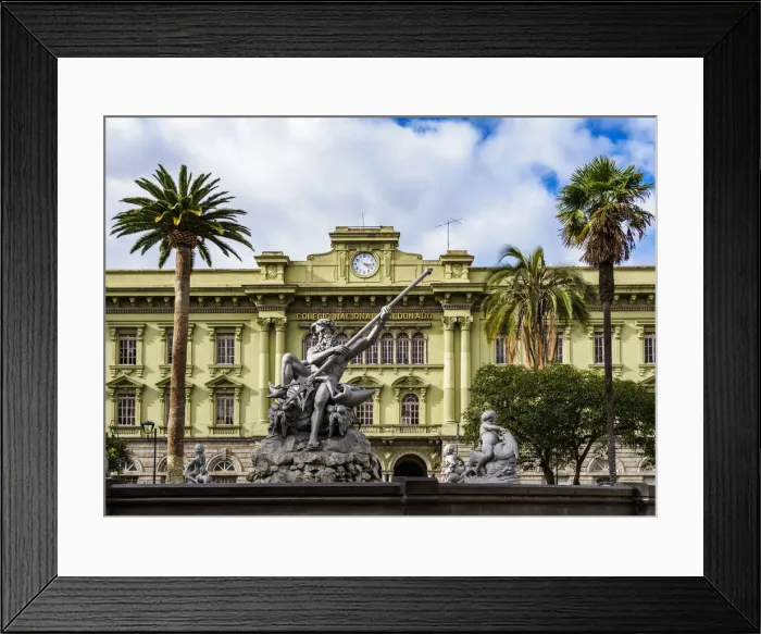 Framed Print : Neptune Fountain and Maldonado National College, Sucre Park, Riobamba, Chimborazo Framed Print : Neptune Fountain and Maldonado National College, Sucre Park, Riobamba, Chimborazo