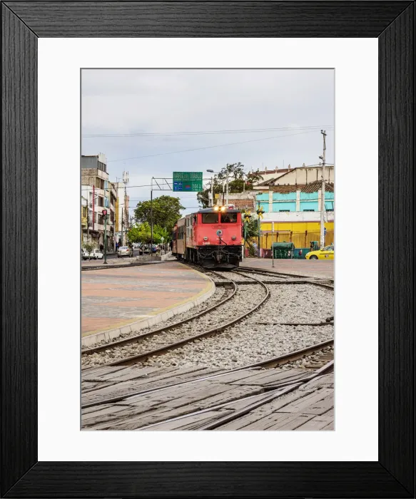 Framed Print : Train leaving Riobamba, Chimborazo Province, Ecuador Framed Print : Train leaving Riobamba, Chimborazo Province, Ecuador