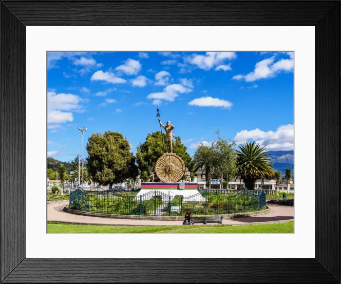 Framed Print : Monumento al General Ruminahui y las Diosas del Sol, Otavalo, Imbabura Province, Ecuador Framed Print : Monumento al General Ruminahui y las Diosas del Sol, Otavalo, Imbabura Province, Ecuador