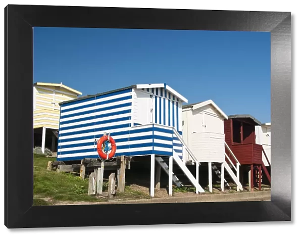 Traditional beach huts in Walton-on-the-Naze, Essex, UK