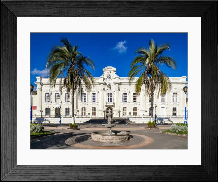 Framed Print : City Hall, Simon Bolivar Park, Otavalo, Imbabura Province, Ecuador