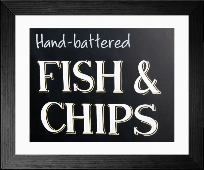 Framed Print : Traditional Fish & Chips, London, UK Framed Print : Traditional Fish & Chips, London, UK
