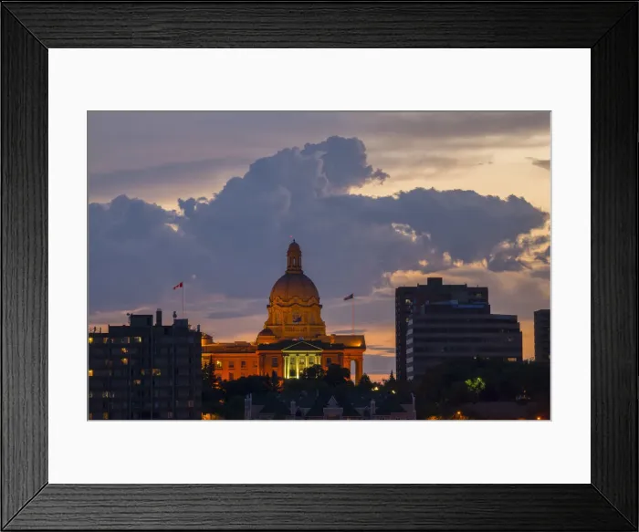 Framed Print : Canada, Alberta, Edmonton, Capitol building at sunset Framed Print : Canada, Alberta, Edmonton, Capitol building at sunset