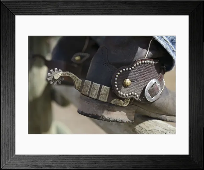 Framed Print : Cowboy boots with spurs, Rafter Six Ranch, Exshaw, Calgary, Alberta, Canada, North Framed Print : Cowboy boots with spurs, Rafter Six Ranch, Exshaw, Calgary, Alberta, Canada, North