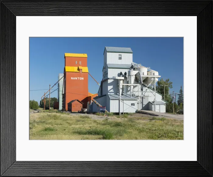 Framed Print : Canada, Alberta, Nanton, grain silo buildings Framed Print : Canada, Alberta, Nanton, grain silo buildings