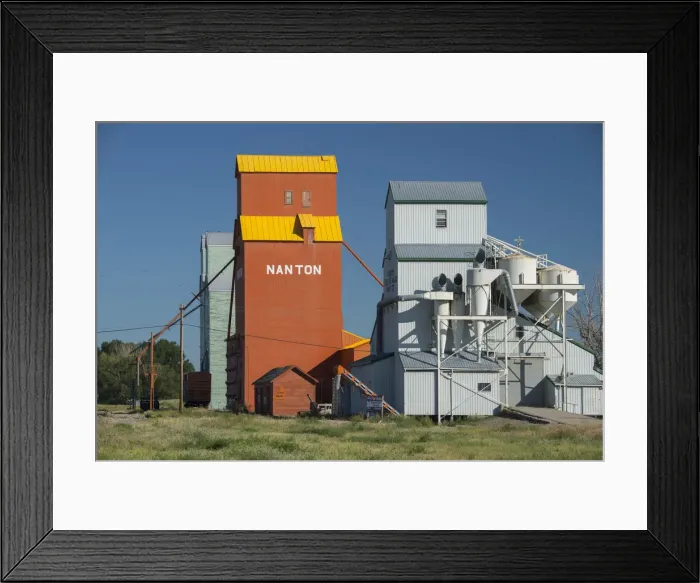 Framed Print : Canada, Alberta, Nanton, grain silo buildings Framed Print : Canada, Alberta, Nanton, grain silo buildings
