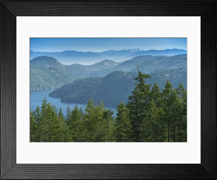 Framed Print : Canada, British Columbia Vancouver Island, Malahat, Finlayson Arm, Olympic Mountains Framed Print : Canada, British Columbia Vancouver Island, Malahat, Finlayson Arm, Olympic Mountains