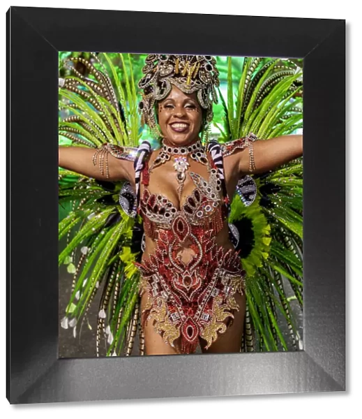 Brazil, State of Rio de Janeiro, City of Rio de Janeiro, Samba Dancer in the Carnival