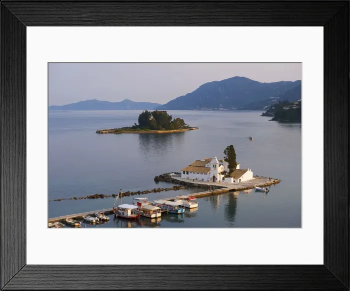 Framed Print : Vlacherna Monastery, Corfu, Ionian Islands, Greece Framed Print : Vlacherna Monastery, Corfu, Ionian Islands, Greece