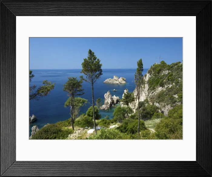 Framed Print : Coast of Paleokastritsa, Corfu, Ionian Islands, Greece Framed Print : Coast of Paleokastritsa, Corfu, Ionian Islands, Greece