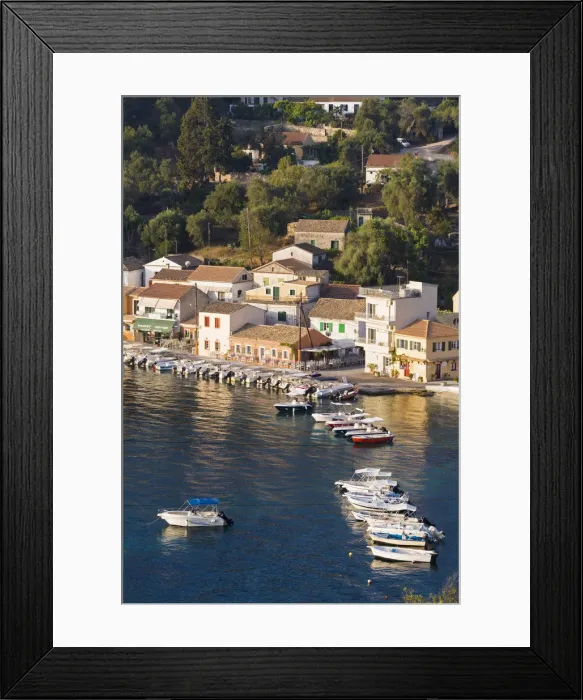 Framed Print : Western Europe, Greece, Ionian Islands, Paxos. The picturesque harbour of Loggos Framed Print : Western Europe, Greece, Ionian Islands, Paxos. The picturesque harbour of Loggos