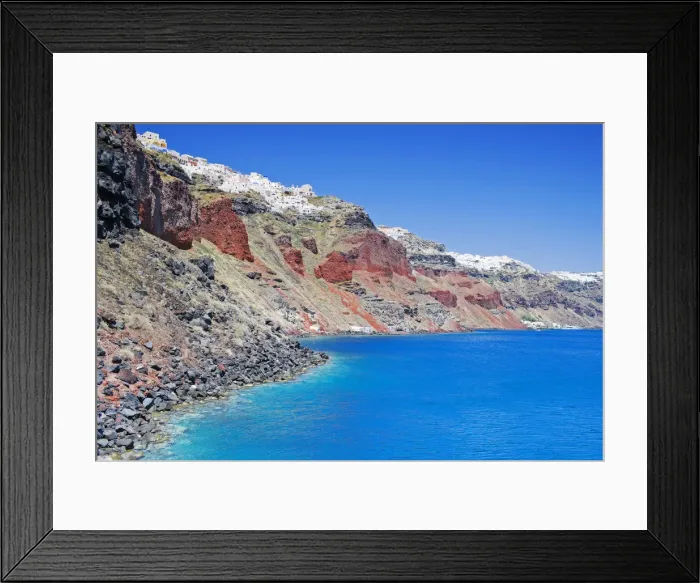Framed Print : Oia village on the cliff top above; Santorini; Oia, Cyclades Islands, Greece Framed Print : Oia village on the cliff top above; Santorini; Oia, Cyclades Islands, Greece