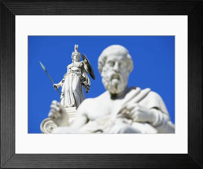 Framed Print : Statues of Socrates and Athena outside Academy of Athens, Athens, Greece Framed Print : Statues of Socrates and Athena outside Academy of Athens, Athens, Greece