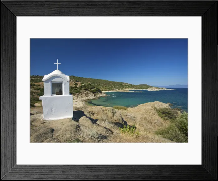 Framed Print : Little chapel near Sarti, Sithonia, Halkidiki, Greece
