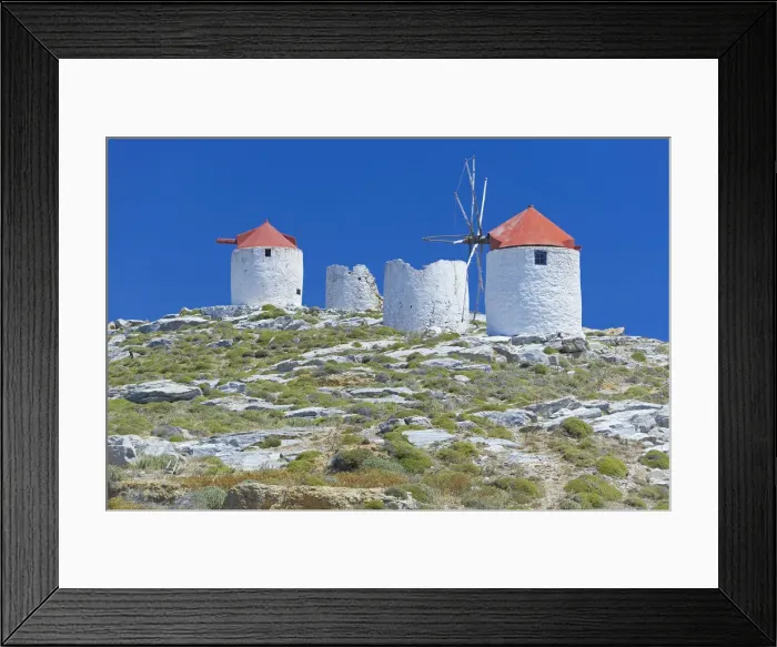 Framed Print : Traditional windmills, Hora, Amorgos Island, Cyclades Islands, Greece, Europe Framed Print : Traditional windmills, Hora, Amorgos Island, Cyclades Islands, Greece, Europe