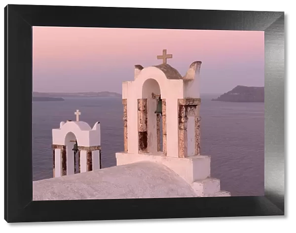 Churches at Oia, Santorini, Kyclades, South Aegean, Greece, Europe