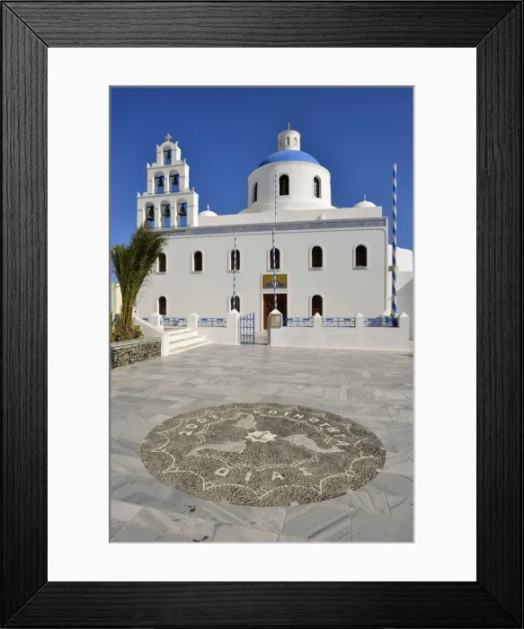 Framed Print : Church on main square in town of Oia, Santorini, Kyclades, South Aegean, Greece, Europe Framed Print : Church on main square in town of Oia, Santorini, Kyclades, South Aegean, Greece, Europe