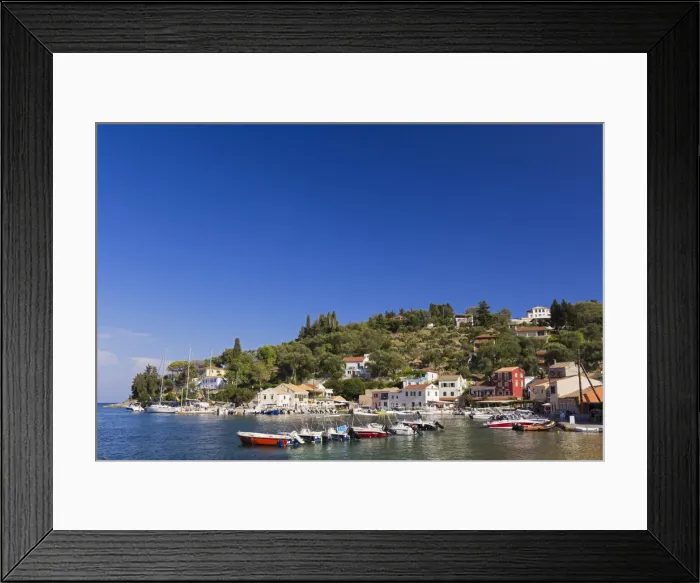 Framed Print : Western Europe, Greece, Ionian Islands, Paxos. The picturesque harbour of Loggos Framed Print : Western Europe, Greece, Ionian Islands, Paxos. The picturesque harbour of Loggos