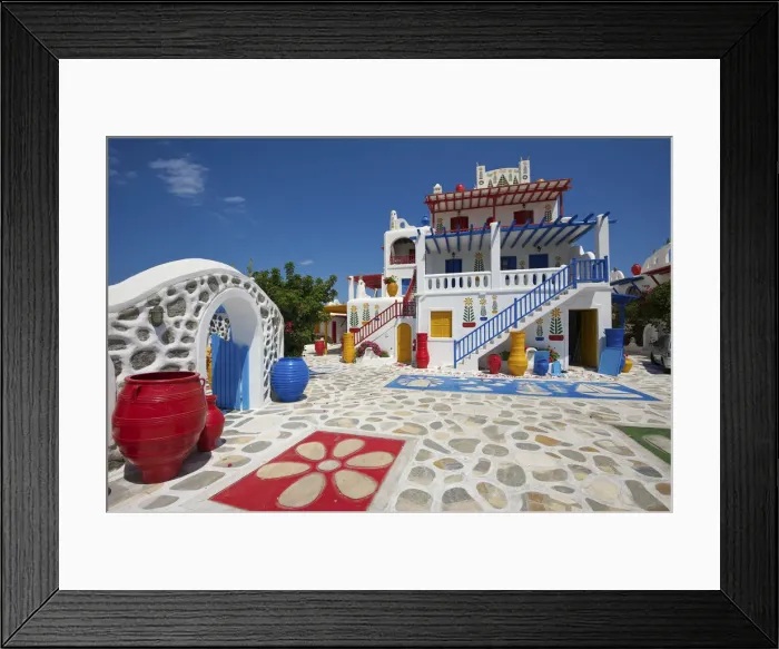 Framed Print : Hotel near Ano Mera, Mykonos, Cyclades, Greece Framed Print : Hotel near Ano Mera, Mykonos, Cyclades, Greece