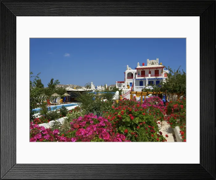 Framed Print : Hotel near Ano Mera, Mykonos, Cyclades, Greece Framed Print : Hotel near Ano Mera, Mykonos, Cyclades, Greece