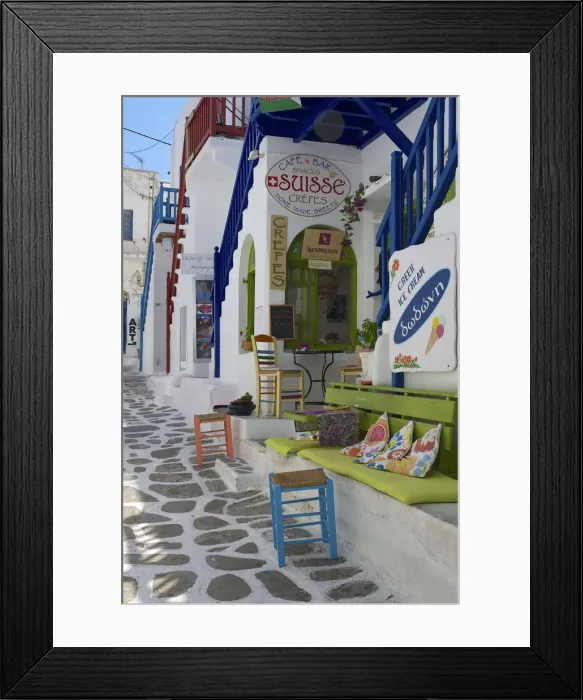 Framed Print : Alley in Mykonos-Town, Mykonos, Cyclades, Greece Framed Print : Alley in Mykonos-Town, Mykonos, Cyclades, Greece