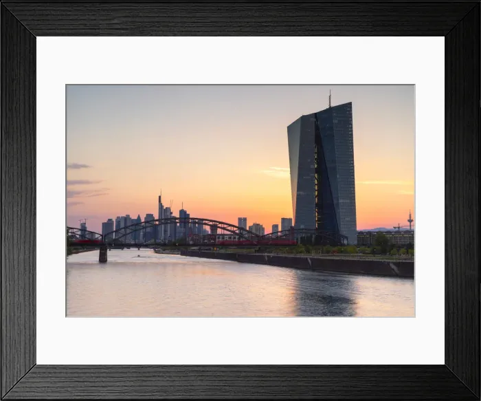 Framed Print : European Central Bank at sunset, Frankfurt, Hesse, Germany Framed Print : European Central Bank at sunset, Frankfurt, Hesse, Germany