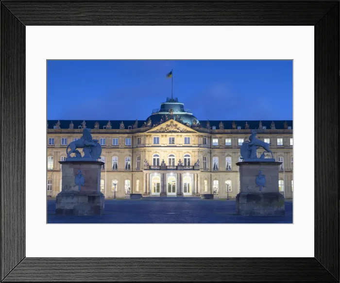 Framed Print : Neues Schloss (New Castle) at dusk, Stuttgart, Baden-WAorttemberg, Germany Framed Print : Neues Schloss (New Castle) at dusk, Stuttgart, Baden-WAorttemberg, Germany
