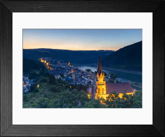 Framed Print : Liebfrauenkirche and River Rhine at sunset, Oberwesel, Rhineland-Palatinate, Germany Framed Print : Liebfrauenkirche and River Rhine at sunset, Oberwesel, Rhineland-Palatinate, Germany