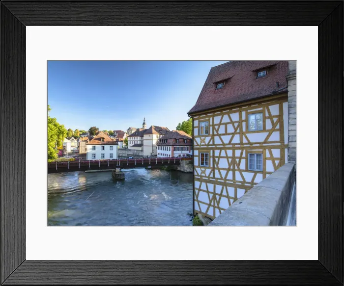 Framed Print : Altes Rathaus (Old Town Hall) and River Regnitz, Bamberg (UNESCO World Heritage Site)