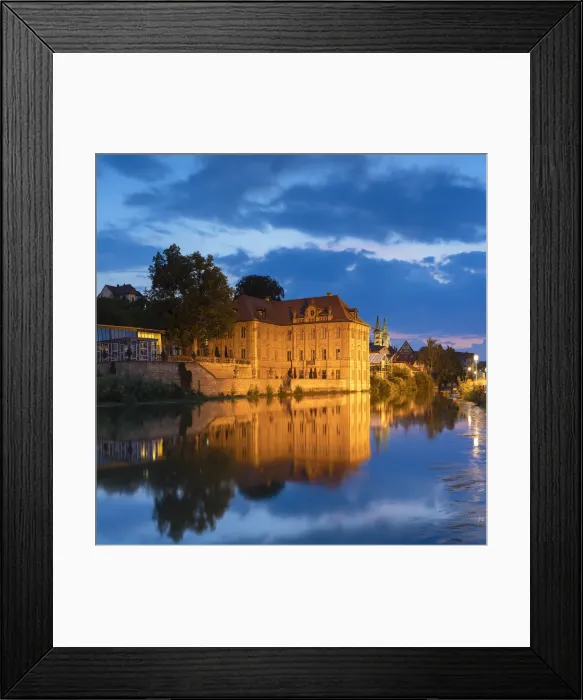 Framed Print : Wasserschloss Concordia (Concordia Villa) at dusk, Bamberg (UNESCO World Heritage Site)
