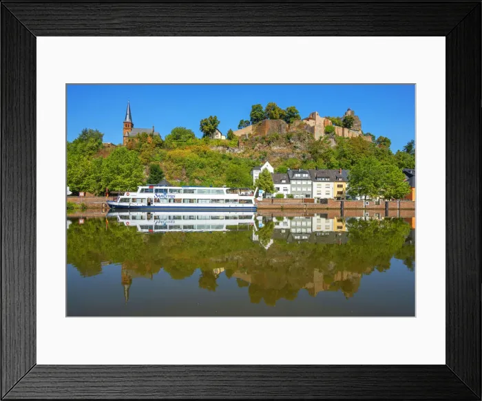 Framed Print : View at Saarburg with Saarburg castle and river Saar, Rhineland-Palatinate, Germany Framed Print : View at Saarburg with Saarburg castle and river Saar, Rhineland-Palatinate, Germany