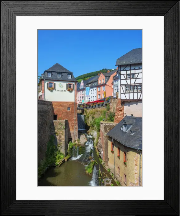 Framed Print : Historical Hackenberger mill and Leuk waterfalls, Saarburg, Rhineland-Palatinate, Germany Framed Print : Historical Hackenberger mill and Leuk waterfalls, Saarburg, Rhineland-Palatinate, Germany