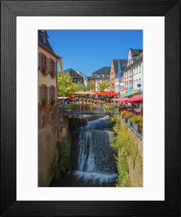 Framed Print : Leuk waterfall, Saarburg, Rhineland-Palatinate, Germany Framed Print : Leuk waterfall, Saarburg, Rhineland-Palatinate, Germany