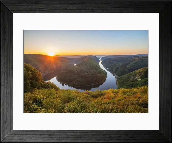 Framed Print : Grand horseshoe bend of river Saar near Orscholz, Saarland, Germany Framed Print : Grand horseshoe bend of river Saar near Orscholz, Saarland, Germany