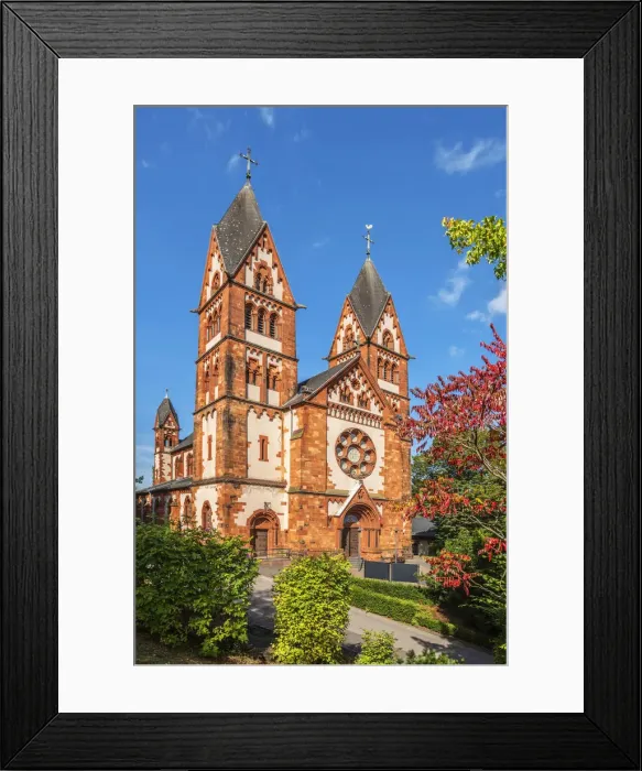 Framed Print : Church St. Lutwinus, Mettlach, Saarland, Germany Framed Print : Church St. Lutwinus, Mettlach, Saarland, Germany