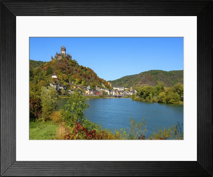 Framed Print : Reichsburg with river Mosel and Cochem, Mosel valley, Rhineland-Palatinate, Germany